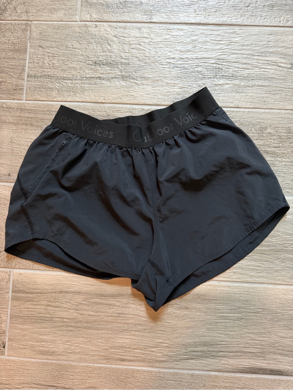 Outdoor Voices Black Women's Athletic Shorts with Branded Waistband